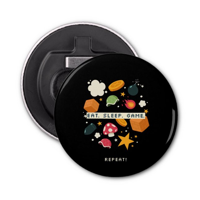 Ät. Sov. Spel. Upprepa. Flasköppnare (Framsidan)