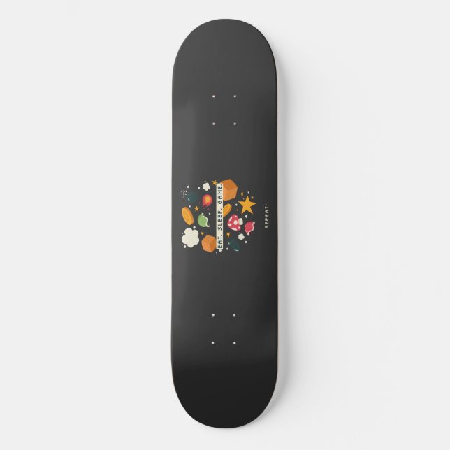 Ät. Sov. Spel. Upprepa. Mini Skateboard Bräda 18,5 Cm (Framsida)