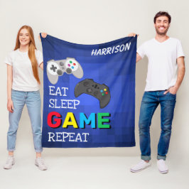 Ät, Sov, Spela, Upprepa | Personlig gamer Fleecefilt
