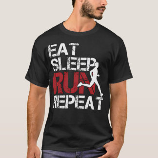 Ät Sov Spring Upprepa Friidrott Löpning T Shirt