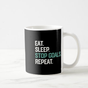 Ät Söv Stopp Mål Upprepa Målvakt Fotboll Hockey K Kaffemugg