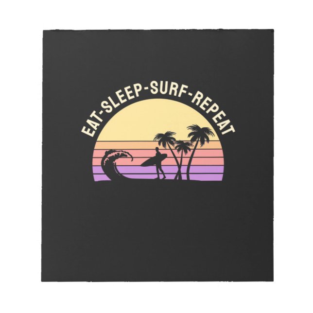 Ät Sov Surf Reptetera Anteckningsblock (Framsida)