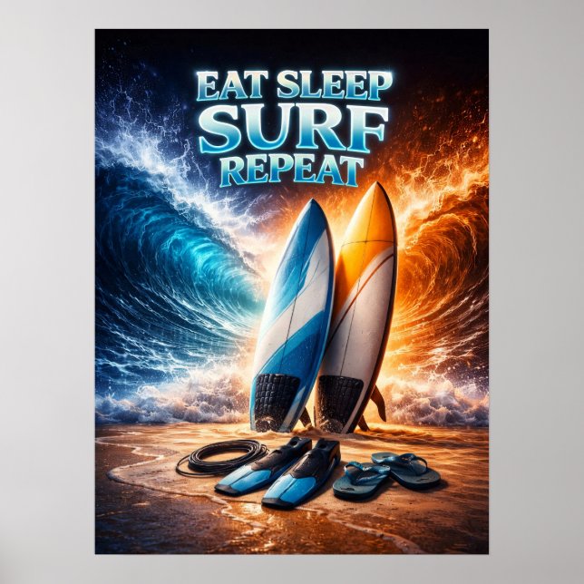 Ät Sov Surf Retro Poster (Framsidan)