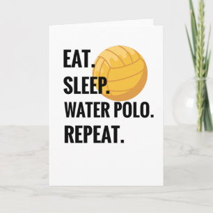 Ät Sov Vattenpolo Upprepa Vattenpolospelare Presen Kort