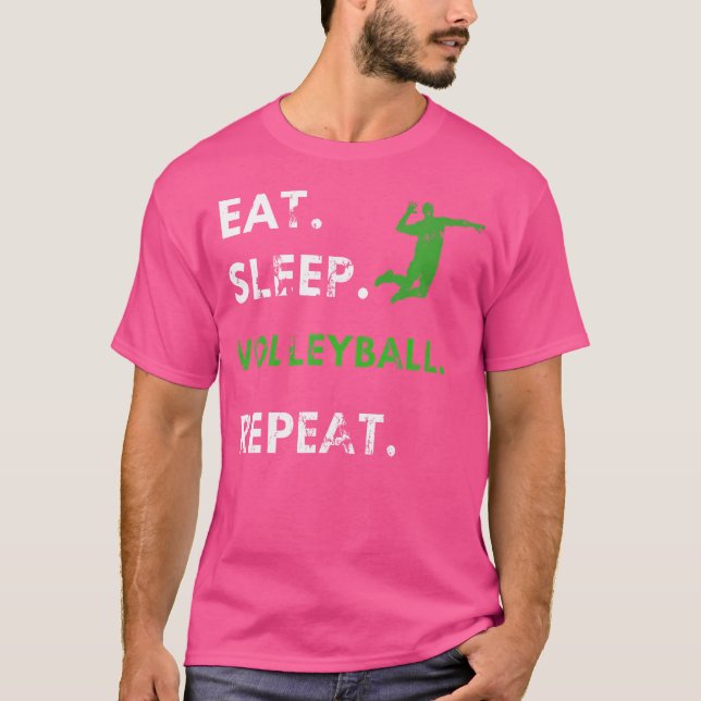 Ät Sov Volleyball Repetera Sport Fläkt T Shirt (Framsida)