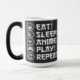 Ät Sova Anime Spela Upprepa Otaku Anime Livsstil Magisk Mugg