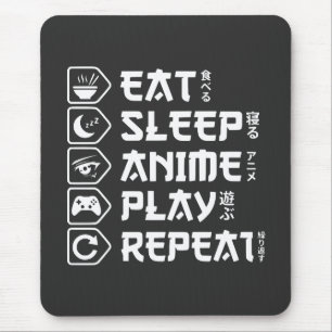 Ät Sova Anime Spela Upprepa Otaku Anime Livsstil Musmatta