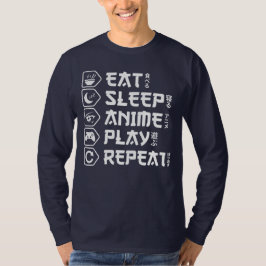 Ät Sova Anime Spela Upprepa Otaku Anime Livsstil T Shirt