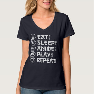 Ät Sova Anime Spela Upprepa Otaku Anime Livsstil T Shirt