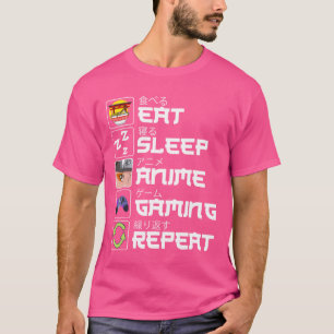 Ät Sova Anime Spelande Upprepa Otaku Anime Manga v T Shirt