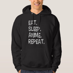 Ät Sova Anime Upprepa Design för Anime-älskare Hoodie