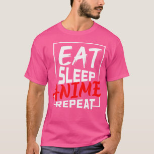 Ät Sova Anime Upprepa För En Otaku Manga Cosplay T Shirt