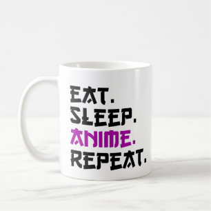 Ät Sova Anime Upprepa Kaffemugg
