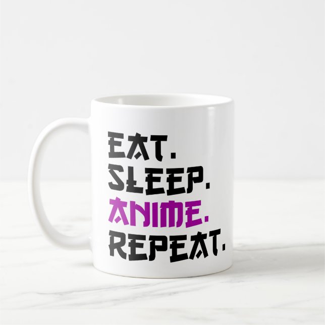 Ät Sova Anime Upprepa Kaffemugg (Vänster)