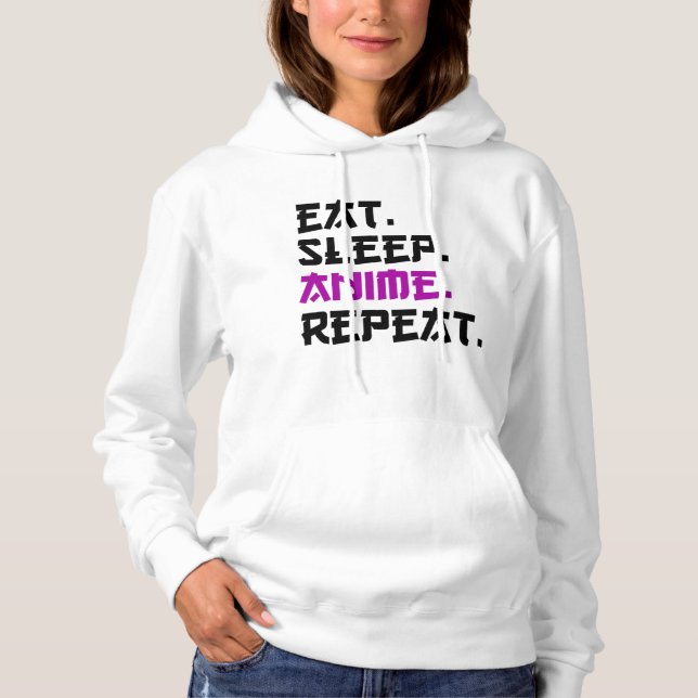 Ät Sova Anime Upprepa   T Shirt (Framsida)