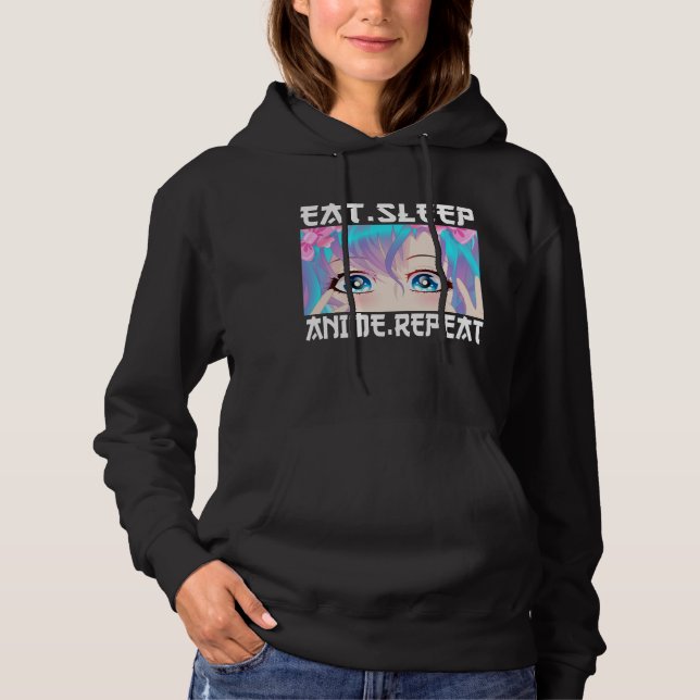 Ät Sova Anime Upprepa   T Shirt (Framsida)