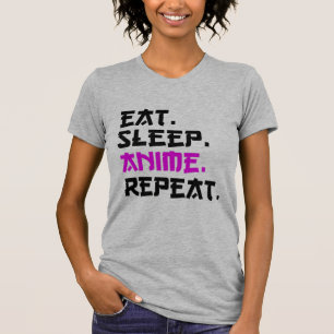 Ät Sova Anime Upprepa T Shirt
