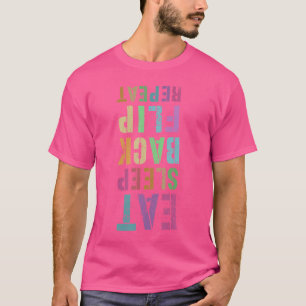 Ät Sova Backflip Upprepa Cheerleading Lag Cheer T Shirt