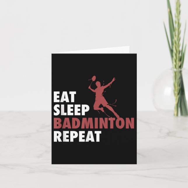 Ät Sova Badminton Upprepa Badminton Rackethärkomst Kort (Framsida)