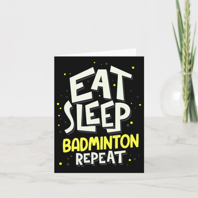 Ät Sova Badminton Upprepa - Badmintonspelare  Kort (Framsida)