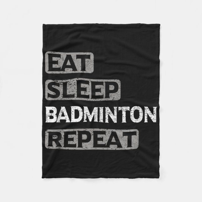 Ät Sova Badminton Upprepa  Fleecefilt (Framsidan)