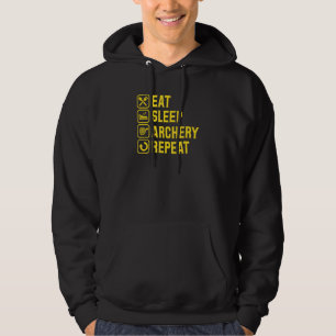 Ät Sova Bågskytte Upprepa Enkel Minimalistisk Bågs Hoodie