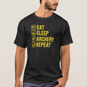 Ät Sova Bågskytte Upprepa Enkel Minimalistisk Bågs T Shirt