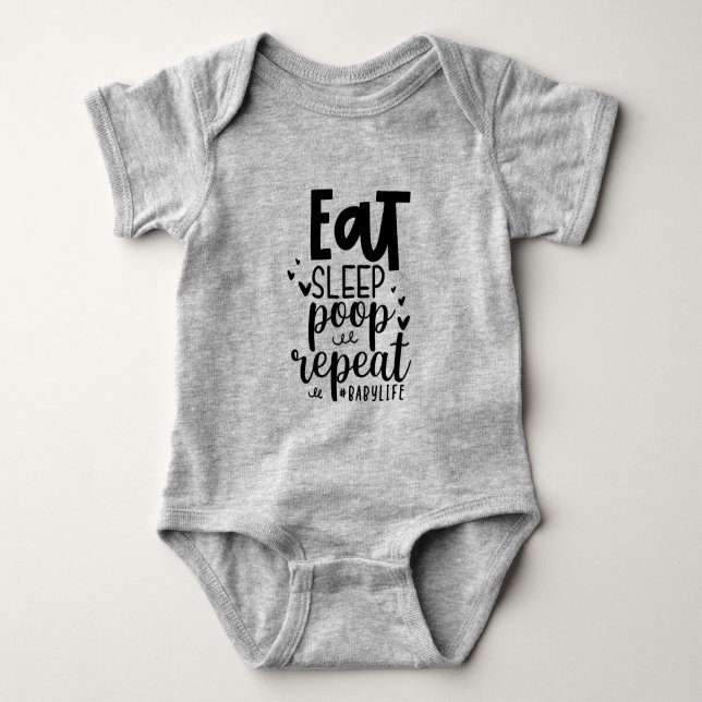 Ät Sova bajsa Upprepa T Shirt (Framsida)