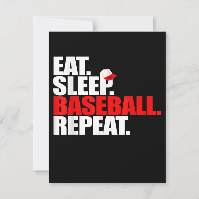 Ät Sova Baseboll Upprepa Catcher Pitcher Baseboll Inbjudningar (Framsida)
