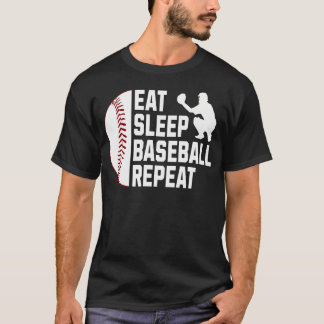 Ät Sova Baseboll Upprepa Hårdkärna Sport T Shirt