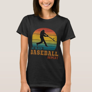Ät Sova Baseboll Upprepa T Shirt