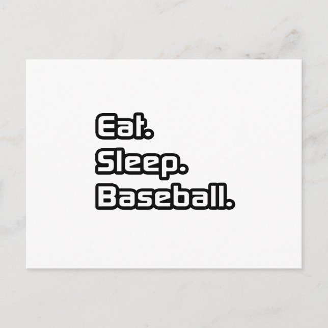 Ät. Sova. Baseboll. Vykort (Framsida)