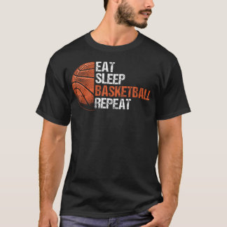 Ät Sova Basket Repetera Rolig Basket T Shirt