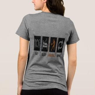 Ät Sova Basketboll Upprepa Dam Bakre Tryck T Shirt