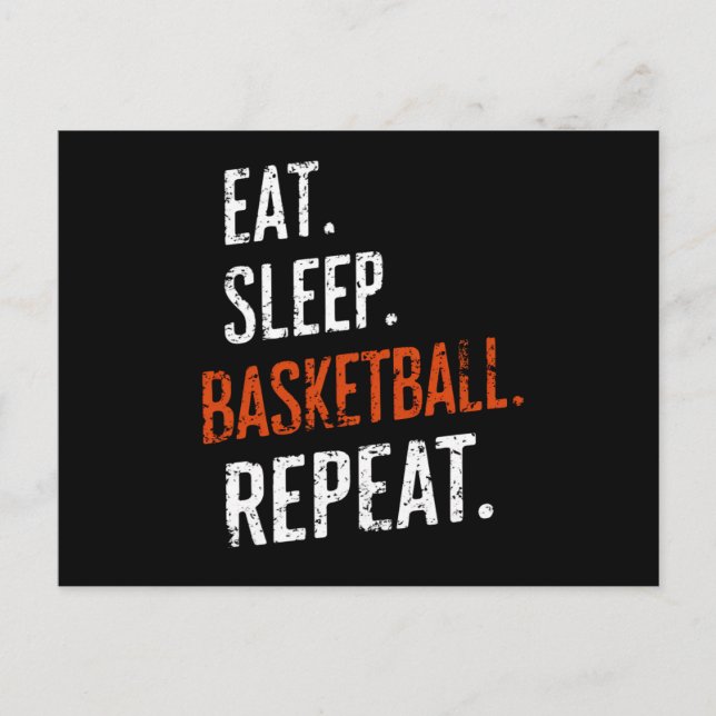 Ät Sova Basketboll Upprepa Retro Vintage Vykort (Framsida)