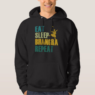 Ät Sova Bhangra Upprepa Rolig Dansande Punjabi Hoodie