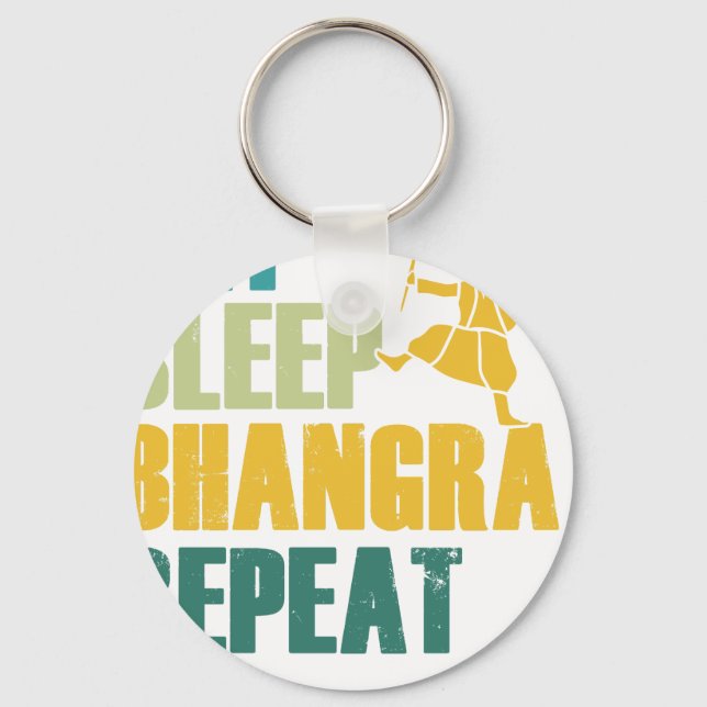 Ät Sova Bhangra Upprepa Rolig Dansande Punjabi Nyckelring (Framsida)