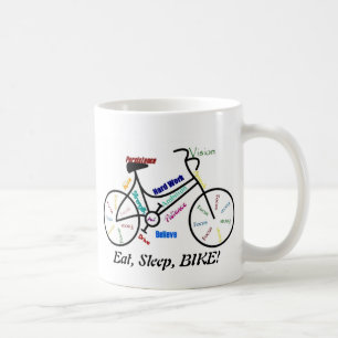 Ät, sova, BIKE! Roligt Motivational Ord for Biker Kaffemugg