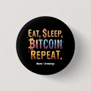 Ät, Sova, Bitcoin, Upprepa En kryptovaluta Knapp