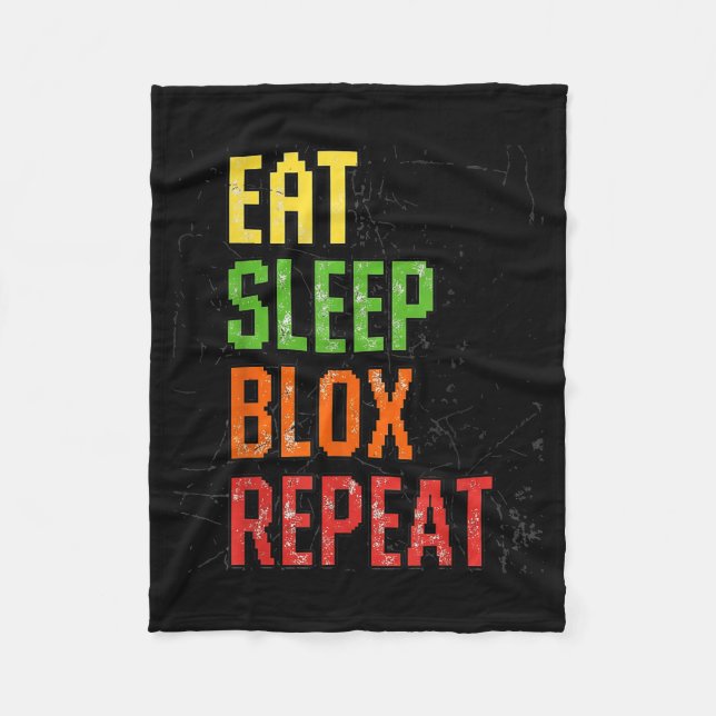 Ät Sova Blox Upprepa, Blox Gaming, Rolig Blox Kos Fleecefilt (Framsidan)