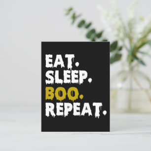 Ät Sova Boo Upprepa - Rolig Halloween 2022 Vykort