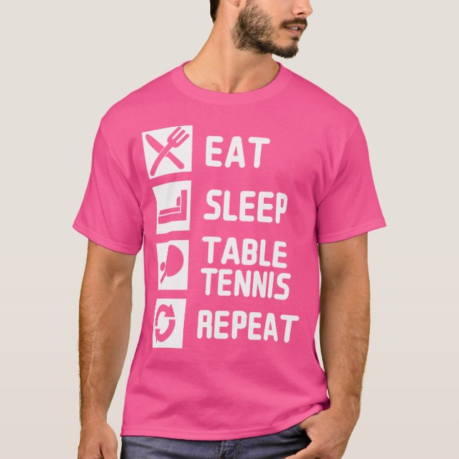 Ät Sova Bordtennis Upprepa T Shirt (Framsida)