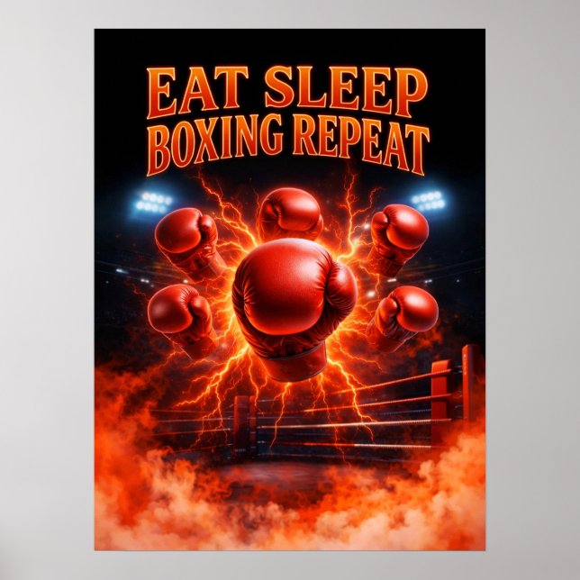 Ät Sova Boxning Upprepa Konst Poster (Framsidan)