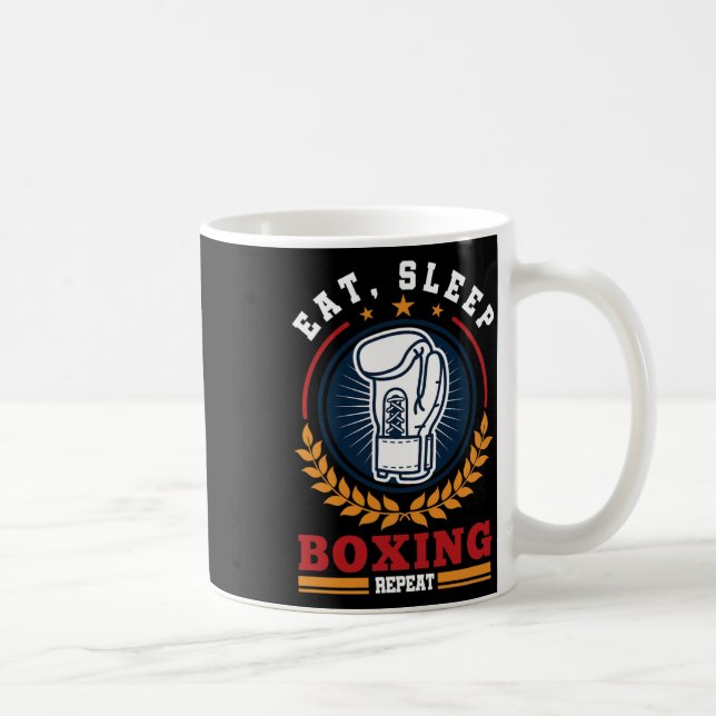 Ät Sova Boxning Upprepa Mma Kickboxning Boxare  Kaffemugg (Höger)