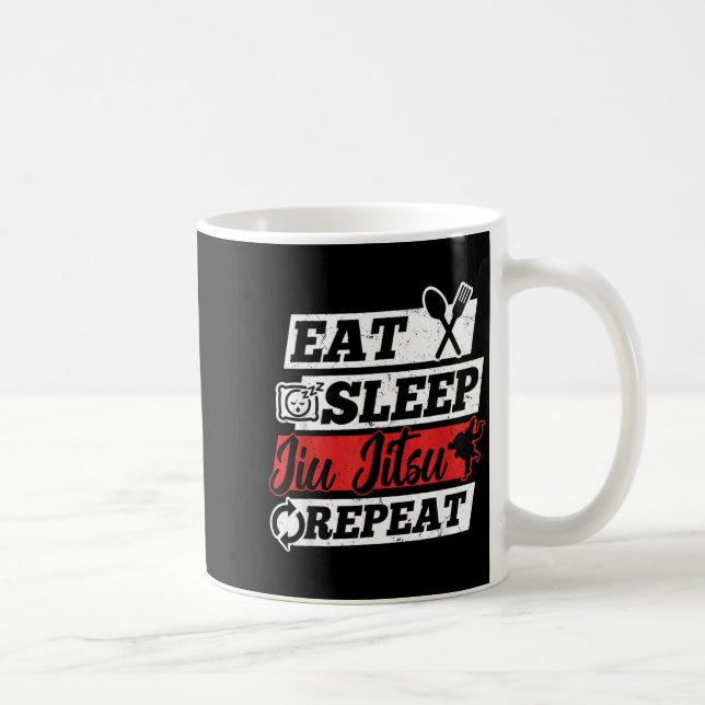 Ät Sova Brasiliansk Jiu Jitsu Upprepa - Jiu Jitsu Kaffemugg (Höger)