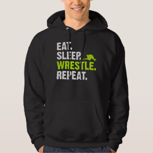Ät Sova Brotta Upprepa Wrestling Brottare brottas Hoodie