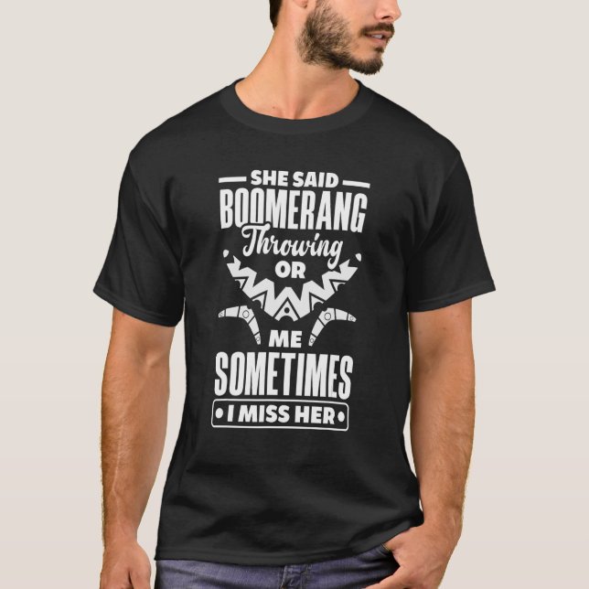 Ät Sova Bumerang Upprepa Bumerangskastare Boome T Shirt (Framsida)