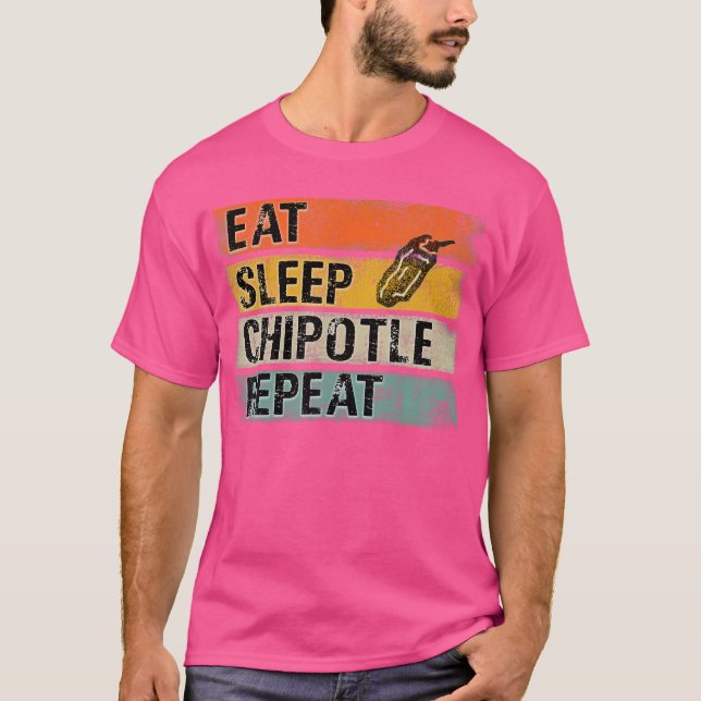 Ät Sova Chipotle Upprepa Rolig Chipotlepeppar T Shirt (Framsida)