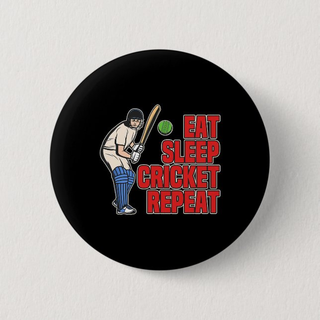 Ät Sova Cricket Retro Cricket Ll Sport Spelare Fi Knapp (Framsida)