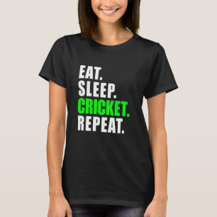 Ät Sova Cricket Sport Pakistan Kvinnors Mäns Barn T Shirt